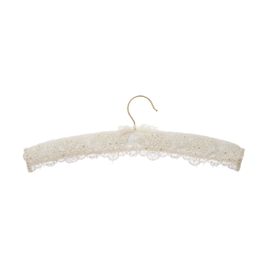 Κρεμάστρα σατέν-δαντέλα ιβουάρ