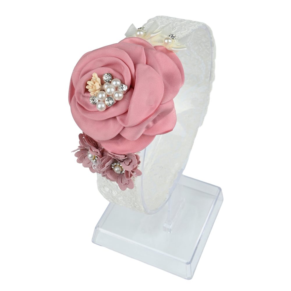 Κορδέλα λευκή λουλούδι σάπιο μήλο στρας