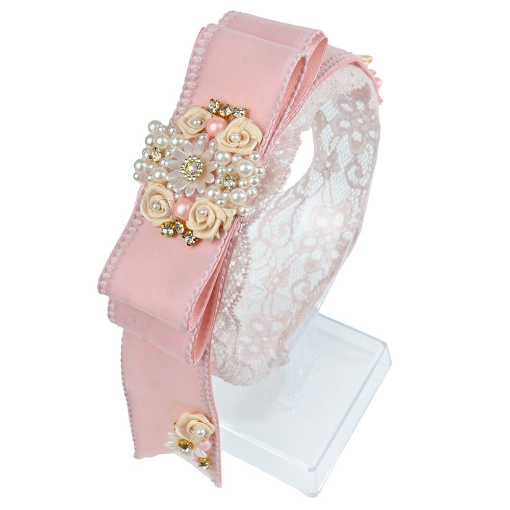 Κορδέλα μαλλιών παιδική ροζ διπλός φιόγκος